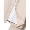 imageBoys 2 Piece Outfits Textured Button Down Short Sleeve Collar Shirts Tops and Elastic Waisted PantsBeige