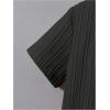 imageBoys 2 Piece Outfits Textured Button Down Short Sleeve Collar Shirts Tops and Elastic Waisted PantsBlack