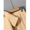 imageBoys 2 Piece Outfits Textured Button Down Short Sleeve Collar Shirts Tops and Elastic Waisted PantsKhaki
