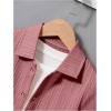 imageBoys 2 Piece Outfits Textured Button Down Short Sleeve Collar Shirts Tops and Elastic Waisted PantsLight Pink