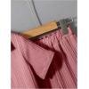 imageBoys 2 Piece Outfits Textured Button Down Short Sleeve Collar Shirts Tops and Elastic Waisted PantsLight Pink