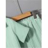 imageBoys 2 Piece Outfits Textured Button Down Short Sleeve Collar Shirts Tops and Elastic Waisted PantsPure Green