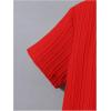 imageBoys 2 Piece Outfits Textured Button Down Short Sleeve Collar Shirts Tops and Elastic Waisted PantsRed
