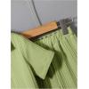 imageBoys 2 Piece Outfits Textured Button Down Short Sleeve Collar Shirts Tops and Elastic Waisted PantsSolid Green