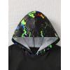 imageBoys 2 Piece Reflective Splash Ink Print Long Sleeve Hoodie Sweatshirts and Sweatpants SetBlack