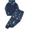 imageBoys 2 Piece Reflective Splash Ink Print Long Sleeve Hoodie Sweatshirts and Sweatpants SetDeep Blue