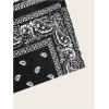 imageBoys Paisley Shorts Boho Drawsring Casual Gym Beach Bandana Shorts Summer Shorts for BoysBlack and White