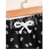 imageBoys Paisley Shorts Boho Drawsring Casual Gym Beach Bandana Shorts Summer Shorts for BoysBlack and White