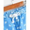 imageBoys Paisley Shorts Boho Drawsring Casual Gym Beach Bandana Shorts Summer Shorts for BoysBlue and White