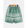 imageBoys Paisley Shorts Boho Drawsring Casual Gym Beach Bandana Shorts Summer Shorts for BoysGreen