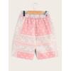 imageBoys Paisley Shorts Boho Drawsring Casual Gym Beach Bandana Shorts Summer Shorts for BoysPaisley Pink