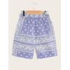 imageBoys Paisley Shorts Boho Drawsring Casual Gym Beach Bandana Shorts Summer Shorts for BoysPurple