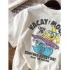 imageBoys Short Sleeve Tropical Graphic Tee Tops Casual Crew Neck T Shirt Loose Summer TopsWhite Blue