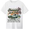 imageBoys Short Sleeve Tropical Graphic Tee Tops Casual Crew Neck T Shirt Loose Summer TopsWhite Tropical