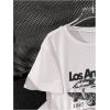 imageBoys Short Sleeve Tropical Graphic Tee Tops Casual Crew Neck T Shirt Loose Summer TopsWhite With Letter