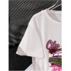 imageBoys Short Sleeve Tropical Graphic Tee Tops Casual Crew Neck T Shirt Loose Summer TopsWhite and Purple