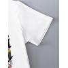 imageBoys Short Sleeve Tropical Graphic Tee Tops Casual Crew Neck T Shirt Loose Summer TopsWhite and Yellow