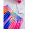 imageGirls 2 Piece Boho Outfits Pleated Spaghetti Strap Camisoles and Elastic Waist Wide Leg PantsBlue and Pink
