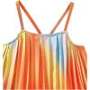 imageGirls 2 Piece Boho Outfits Pleated Spaghetti Strap Camisoles and Elastic Waist Wide Leg PantsOrange