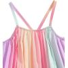 imageGirls 2 Piece Boho Outfits Pleated Spaghetti Strap Camisoles and Elastic Waist Wide Leg PantsPink