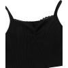 imageGirls 2 Piece Outfits Lace Ruched Camisole Tops and Shirred High Waisted Layered Floral Skirts SetBlack Floral