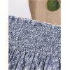 imageGirls 2 Piece Outfits Lace Ruched Camisole Tops and Shirred High Waisted Layered Floral Skirts SetBlue