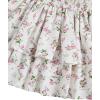 imageGirls 2 Piece Outfits Lace Ruched Camisole Tops and Shirred High Waisted Layered Floral Skirts SetPink and White