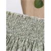 imageGirls 2 Piece Outfits Lace Ruched Camisole Tops and Shirred High Waisted Layered Floral Skirts SetSolid White and Green