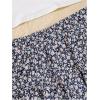imageGirls 2 Piece Outfits Lace Ruched Camisole Tops and Shirred High Waisted Layered Floral Skirts SetWhite and Black