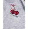 imageGirls Bow Cheetah Leopard Hoodies Long Sleeve Pullover Tops Preppy Cute Sweatshirts HoodiesGrey