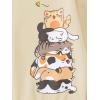 imageGirls Cartoon Graphic Long Sleeve Crewneck Sweatshirts Drop Shoulder Cute Pullover Tops T ShirtApricot