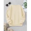 imageGirls Cartoon Graphic Long Sleeve Crewneck Sweatshirts Drop Shoulder Cute Pullover Tops T ShirtApricot