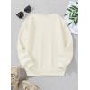 imageGirls Cartoon Graphic Long Sleeve Crewneck Sweatshirts Drop Shoulder Cute Pullover Tops T ShirtBeige