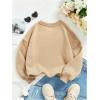 imageGirls Cartoon Graphic Long Sleeve Crewneck Sweatshirts Drop Shoulder Cute Pullover Tops T ShirtDark Khaki