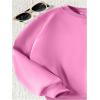 imageGirls Cartoon Graphic Long Sleeve Crewneck Sweatshirts Drop Shoulder Cute Pullover Tops T ShirtLight Pink