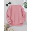 imageGirls Cartoon Graphic Long Sleeve Crewneck Sweatshirts Drop Shoulder Cute Pullover Tops T ShirtPink
