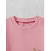 imageGirls Cartoon Graphic Long Sleeve Crewneck Sweatshirts Drop Shoulder Cute Pullover Tops T ShirtPink