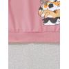 imageGirls Cartoon Graphic Long Sleeve Crewneck Sweatshirts Drop Shoulder Cute Pullover Tops T ShirtPink