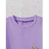 imageGirls Cartoon Graphic Long Sleeve Crewneck Sweatshirts Drop Shoulder Cute Pullover Tops T ShirtPurple