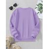 imageGirls Cartoon Graphic Long Sleeve Crewneck Sweatshirts Drop Shoulder Cute Pullover Tops T ShirtPurple