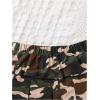 imageGirls Flared Camo Pleated Skirt Elastic High Waist A Line Streetwear Jersey Mini Skirts for GirlsDark Green