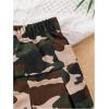 imageGirls Flared Camo Pleated Skirt Elastic High Waist A Line Streetwear Jersey Mini Skirts for GirlsDark Green