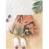 imageGirls Flared Camo Pleated Skirt Elastic High Waist A Line Streetwear Jersey Mini Skirts for GirlsPink