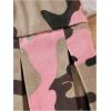 imageGirls Flared Camo Pleated Skirt Elastic High Waist A Line Streetwear Jersey Mini Skirts for GirlsPink and Green