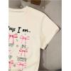 imageGirls Graphic Tees Short Sleeve Crewneck T Shirts Casual Summer Tops Cute Preppy ClothesApricot Pink Bow