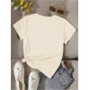 imageGirls Graphic Tees Short Sleeve Crewneck T Shirts Casual Summer Tops Cute Preppy ClothesApricot Pink Bow