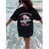 imageGirls Graphic Tees Short Sleeve Crewneck T Shirts Casual Summer Tops Cute Preppy ClothesGraphic Black