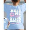 imageGirls Graphic Tees Short Sleeve Crewneck T Shirts Casual Summer Tops Cute Preppy ClothesLight Blue Letter