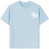 imageGirls Graphic Tees Short Sleeve Crewneck T Shirts Casual Summer Tops Cute Preppy ClothesLight Blue Letter