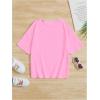 imageGirls Graphic Tees Short Sleeve Crewneck T Shirts Casual Summer Tops Cute Preppy ClothesPink